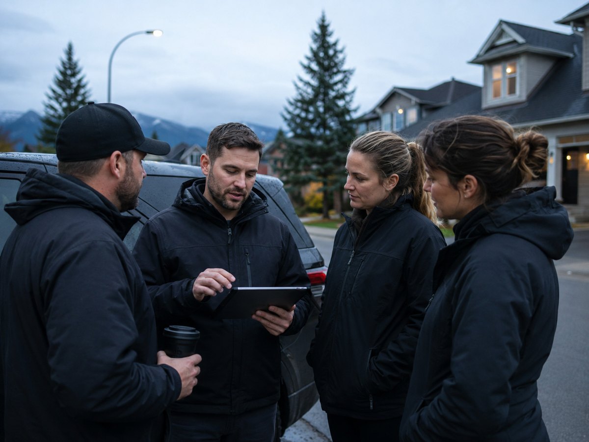 A Telebridge field team preparing for a shift in Western Canada