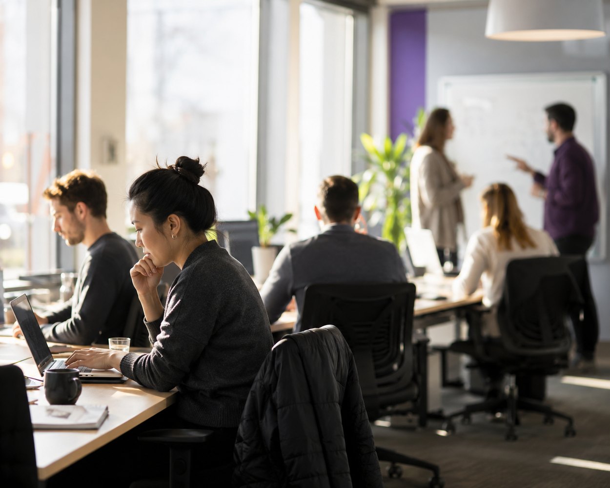 The Telebridge team at work in their Western Canadian office