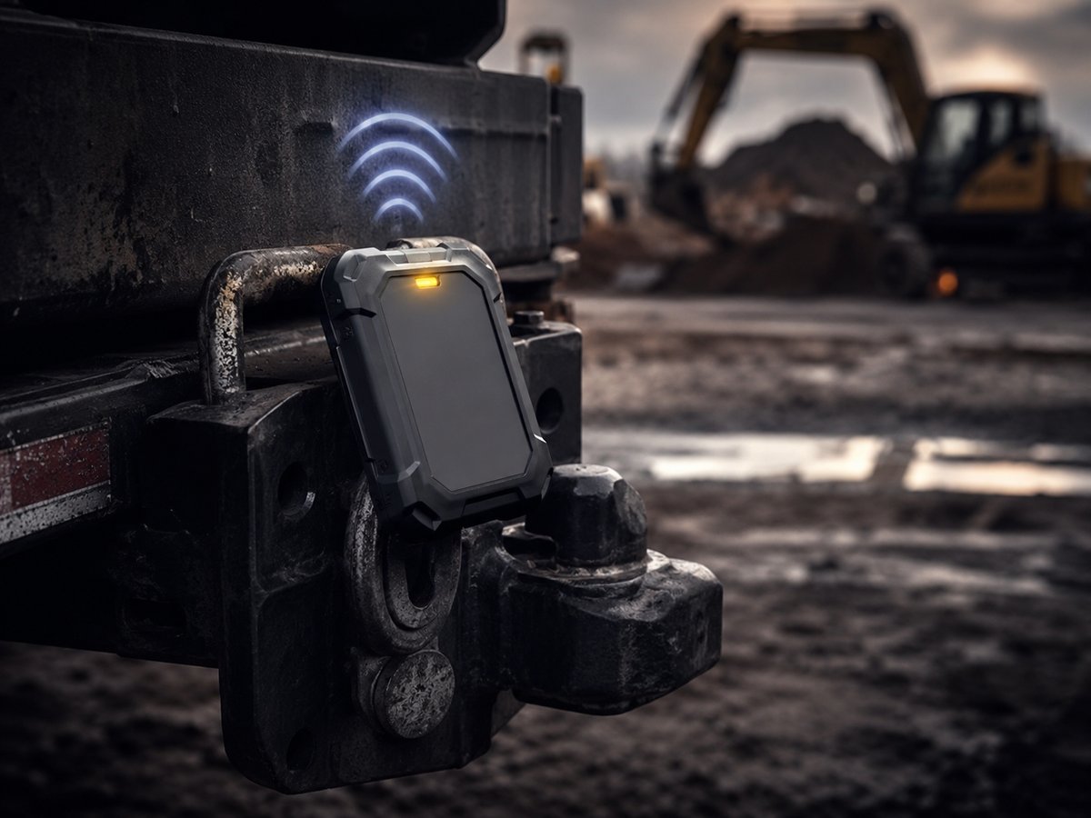 Construction equipment and tools with asset tags, a tracking view of gear across sites